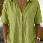 Eloise Contemporary Button-Front Collared Shirt – product detail view 3