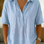Eloise Contemporary Button-Front Collared Shirt – product detail view 2
