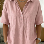 Eloise Contemporary Button-Front Collared Shirt – product detail view 4