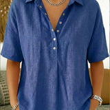 Eloise Contemporary Button-Front Collared Shirt – product detail view 1