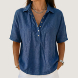 Eloise Contemporary Button-Front Collared Shirt – primary product view