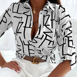 Hana Elegant Striped Long-Sleeve Shirt – alternate product view