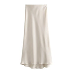 Satin Bias Cut Midi Skirt with High Waist – product detail view 4