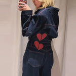 Nell Contemporary High-Waist Denim Trouser Set – primary product view