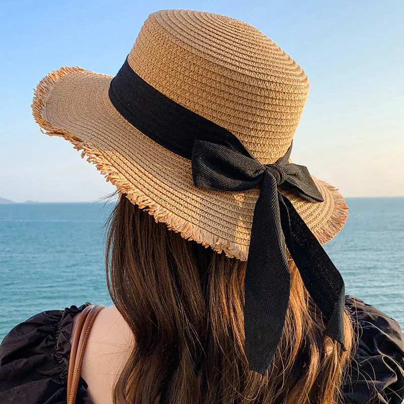 Lola Versatile Bow-Detail Straw Sun Hat – product detail view 7