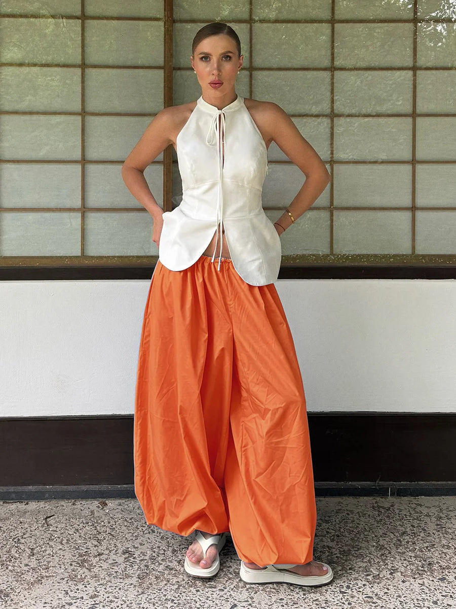 Cotton Lantern Trousers with Wide Leg – product detail view 10