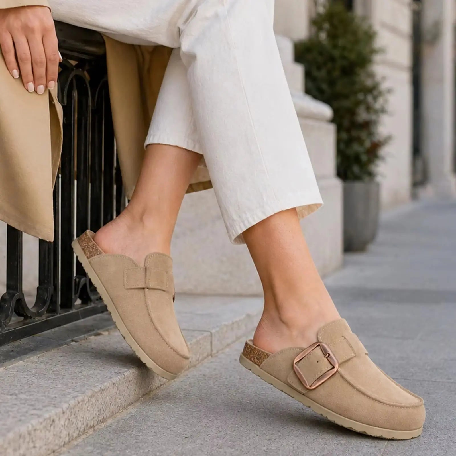 Dahlia Classic Suede Slip-On Mules – product detail view 2