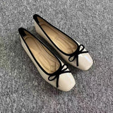 Black Patent Ballet Flats with Bow