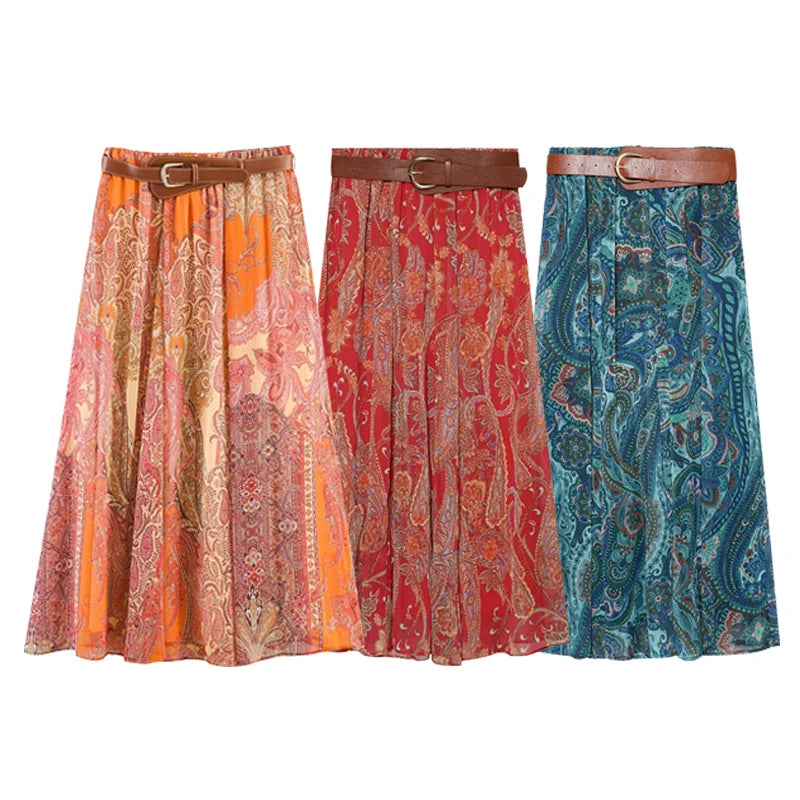 Printed Maxi Skirt with High Waist – product detail view 5