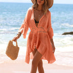 Darcy Flattering Tie-Front Tassel-Detail Beach Cover-Up – product detail view 5