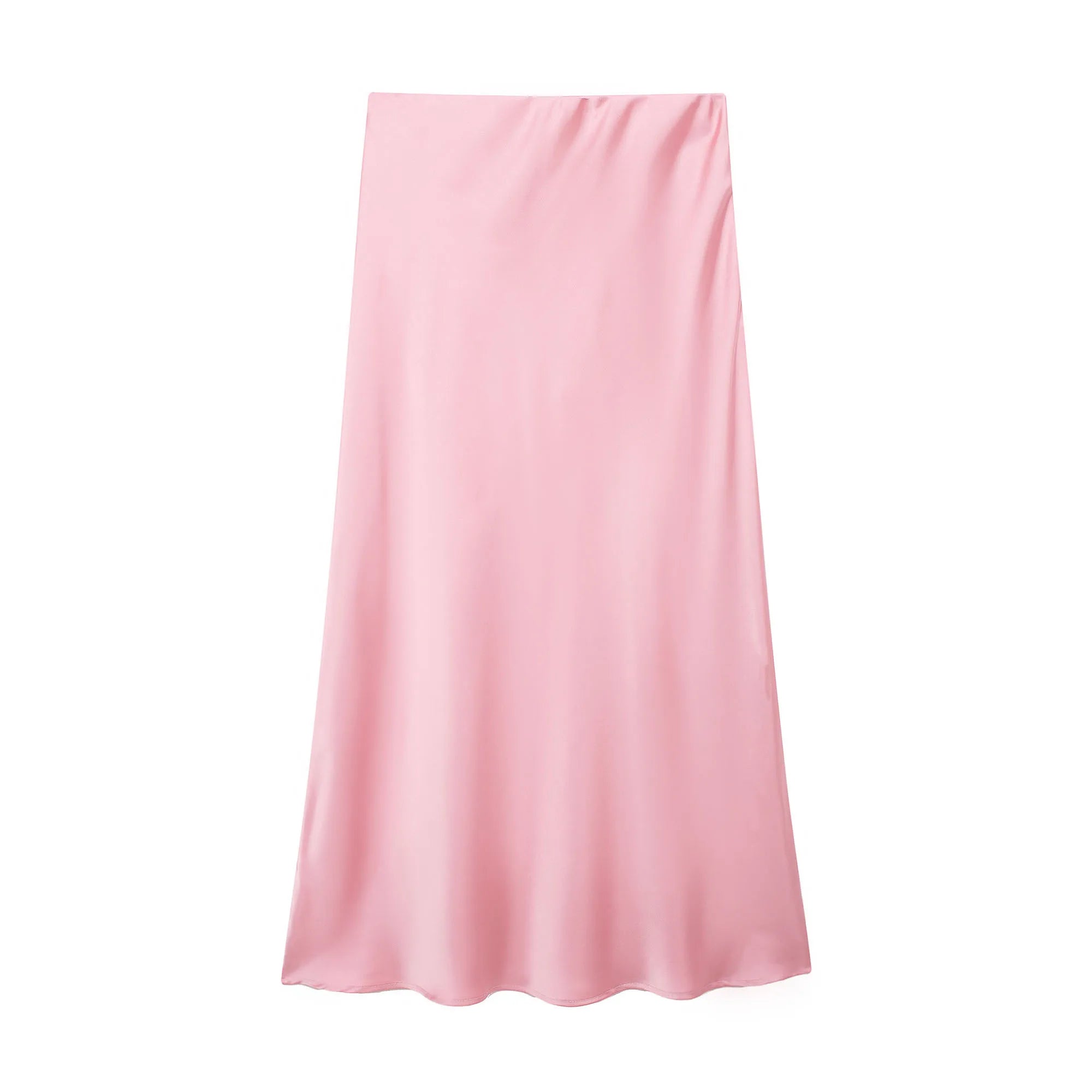 Satin Bias Cut Midi Skirt with High Waist – product detail view 9