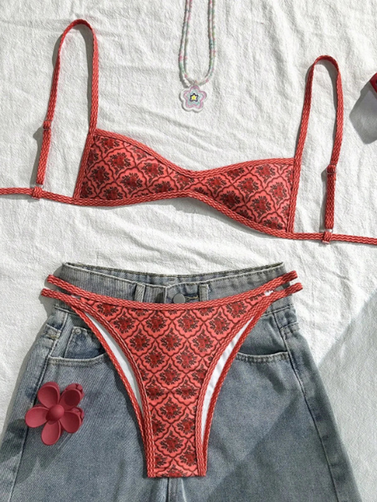 Juno Flattering Floral Two-Piece Bikini Set – product detail view 2