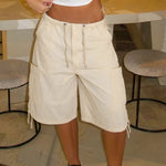 Relaxed Cargo Denim Shorts with Low Rise – product detail view 3