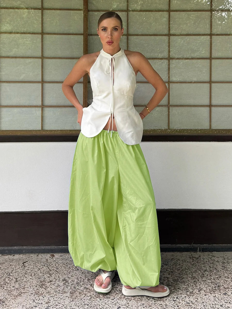 Cotton Lantern Trousers with Wide Leg – product detail view 12