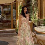 Aria Elegant Floral Halter Maxi Dress – product detail view 4