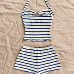 Jade Relaxed Open-Back Knit Shorts Set – product detail view 1
