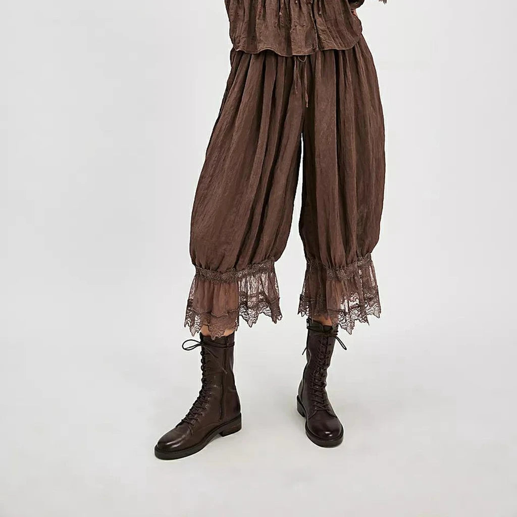 Floral Lace Lantern Trousers with Drawstring Waist – product detail view 7