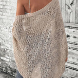 Sable Open-Front Batwing Knit Cardigan