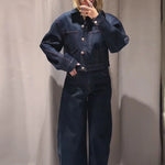 Nell Contemporary High-Waist Denim Trouser Set – alternate product view