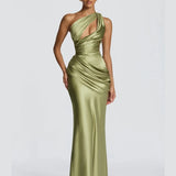 Mabel Elegant Pleated Halter Maxi Dress – product detail view 16