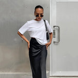 Satin Trumpet Maxi Skirt with High Waist – product detail view 6