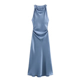 Satin Slip Midi Dress