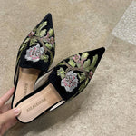 Elegant Floral Embroidered Pointed-Toe Mules – product detail view 6