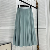 Black Pleated Midi Skirt