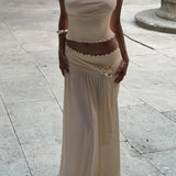 Ula Elegant Ruched Open-Back Skirt Set – alternate product view