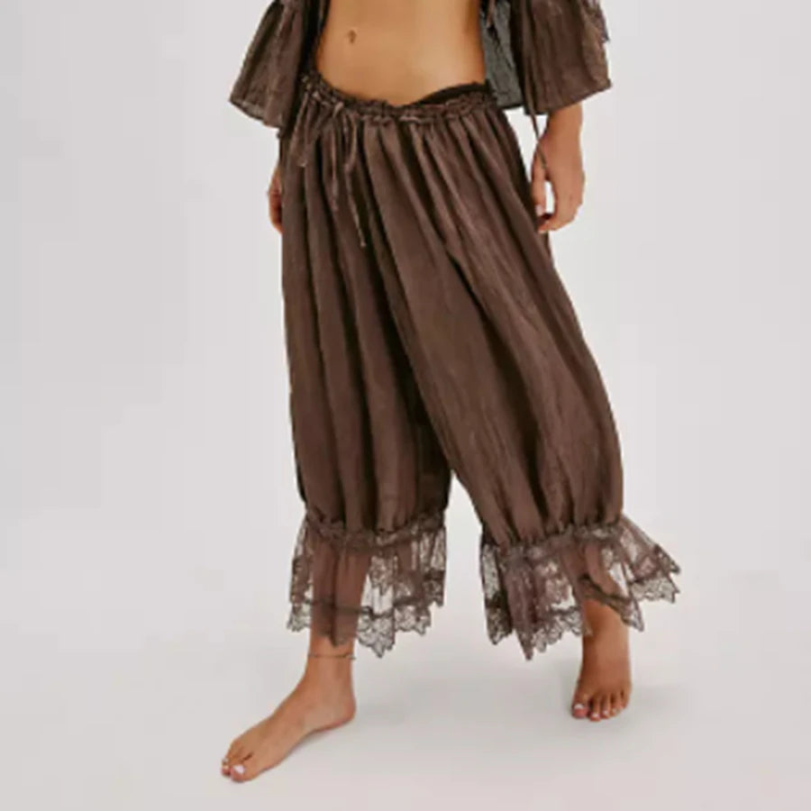 Floral Lace Lantern Trousers with Drawstring Waist – product detail view 2