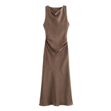 Satin Slip Midi Dress