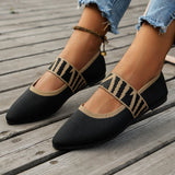 Knit Ballet Flats with Pointed Toe