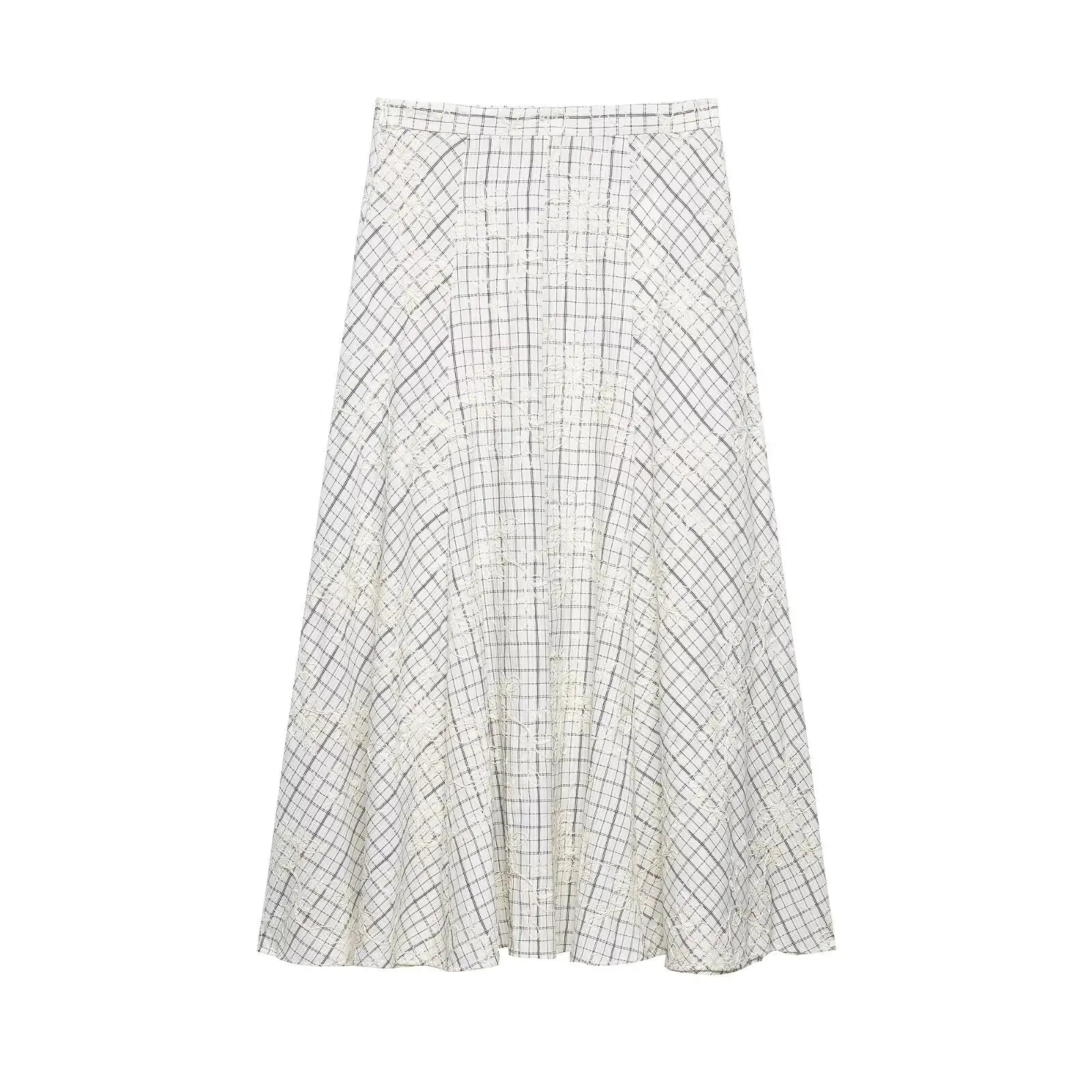 Kit Contemporary Checked Embroidered Skirt Set – product detail view 5