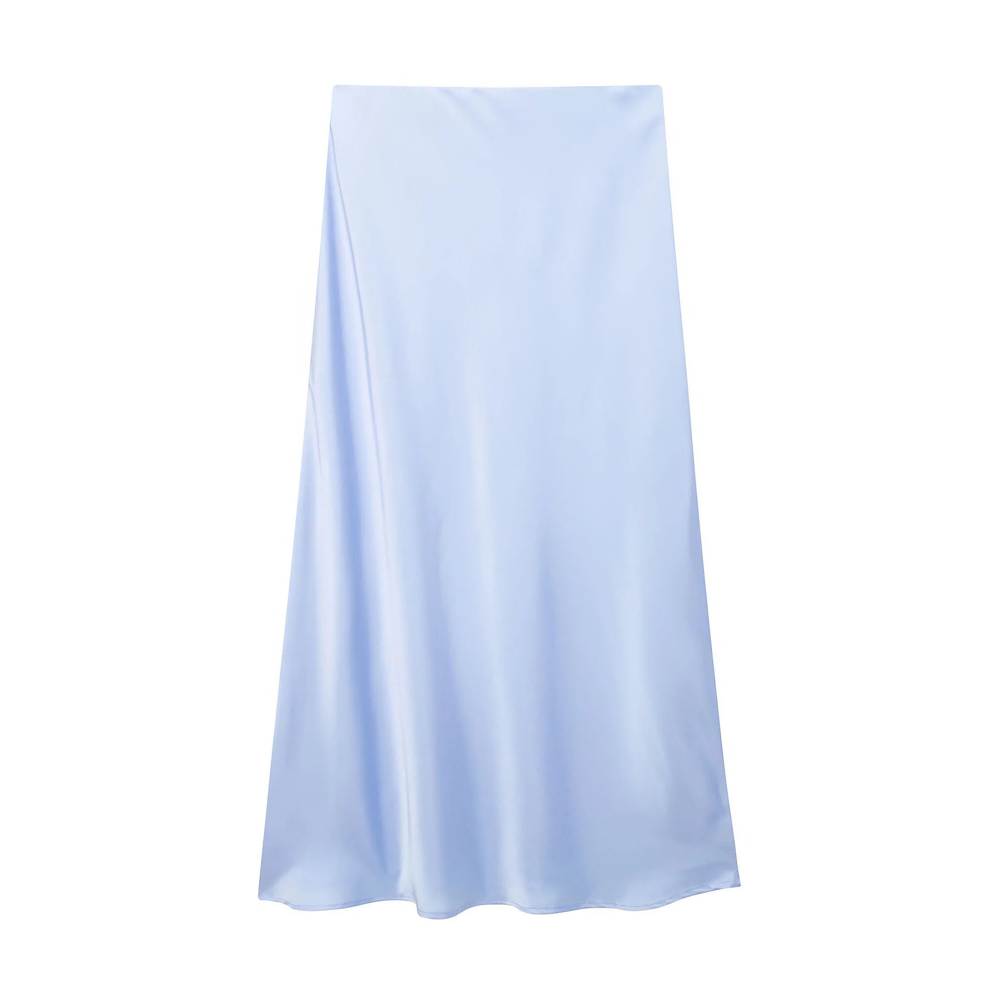 Satin Bias Cut Midi Skirt with High Waist – product detail view 5