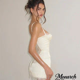 Satin Corset Mini Dress with Lace Panels