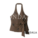 Beaded Halter Top and Wide Leg Trouser Set – alternate product view