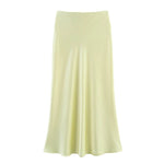 Satin Bias Cut Midi Skirt with High Waist – product detail view 13