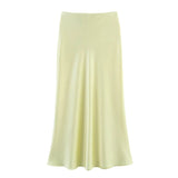 Satin Bias Cut Midi Skirt with High Waist – product detail view 13
