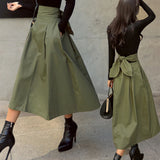 Solid Swing Maxi Skirt