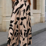 Printed Wide Leg Trousers with Relaxed Fit – product detail view 2