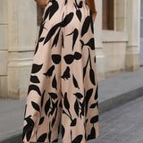 Printed Wide Leg Trousers with Relaxed Fit – product detail view 2