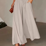 Polka Dot Wide Leg Trousers with Elastic Waist – product detail view 9