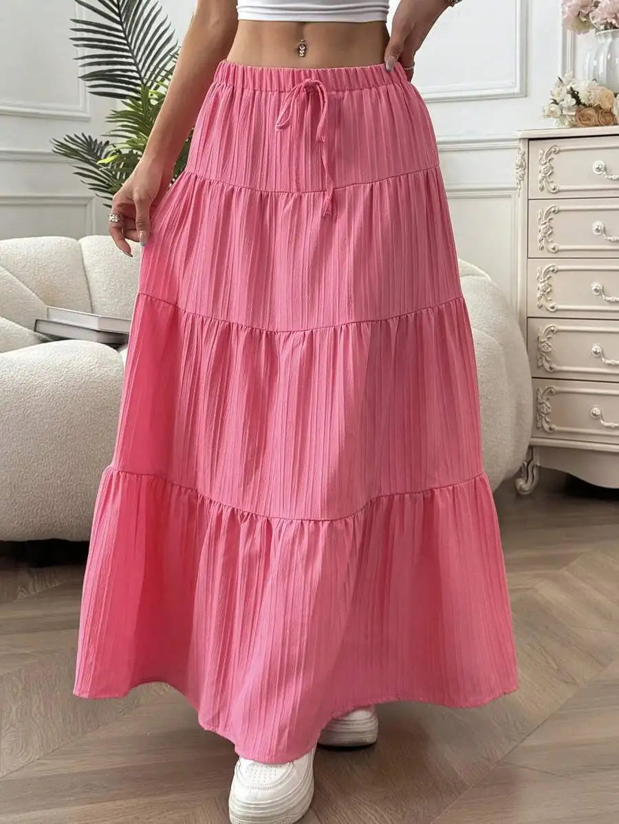 Panelled Maxi Skirt with Adjustable Straps – product detail view 1