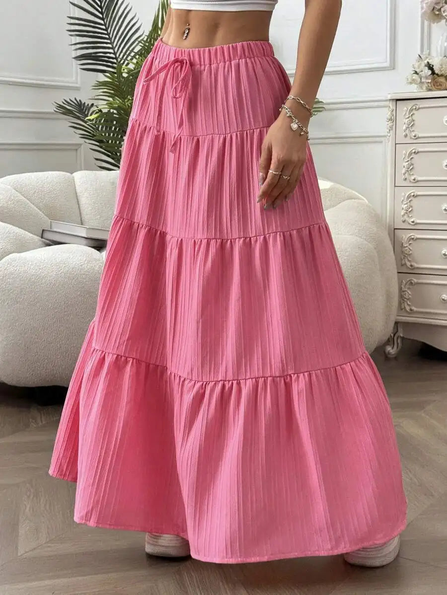 Panelled Maxi Skirt with Adjustable Straps – product detail view 4
