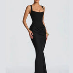 Mabel Elegant Pleated Halter Maxi Dress – product detail view 14