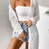 Alba Longline Open-Front Knit Cardigan