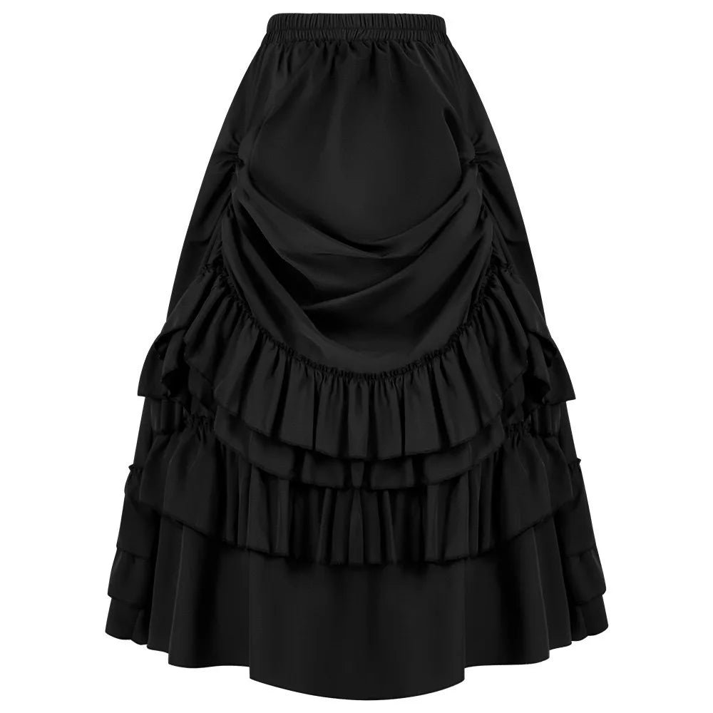 Tiered Ruffle Maxi Skirt with High Waist – product detail view 4