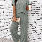 Batwing Sleeve Top and Straight Leg Trouser Set – product detail view 4
