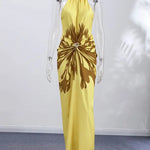 Stella Elegant Pleated Halter Maxi Dress – product detail view 3