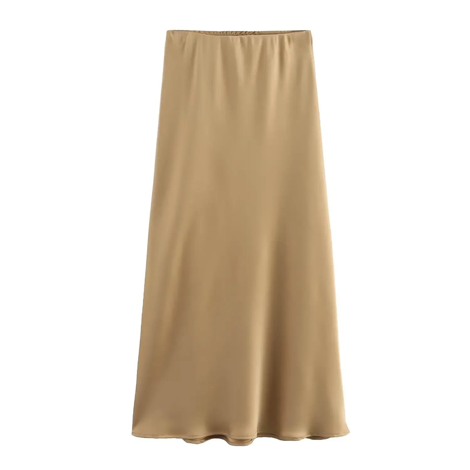 Satin Bias Cut Midi Skirt with High Waist – product detail view 14